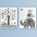 Nursery wall art, Baby room, Children Art, before you were born, gray, baby blue and white, set of 2 11x14, Taylor PBK, Branson Elephant