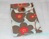 Diaper and Wipes Case Holder - Amy Butler Morning Glory Linen - Ready to Ship - LAST ONE