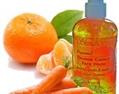 ORANGE CARROT Face Wash - Organic - Natural -  No Synthetic Fragrances - No Toxins  - 8.3 oz