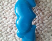 Vintage Blue Heart Hair Barrettes French Clips Three Hearts 1980s Girls Hair Accessory