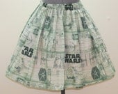 Womens Star Wars Skirt -Full Gathered 50's Skirt - Full of Twirl Flounce-Ready to ship