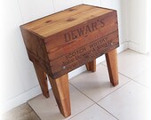 Dewars Scotch Whisky New York  Shipping Crate Table Antique Wooden Liquor Storage Box Upcycled and Renewed Side Table