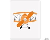 Transportation prints. Airplane print wall art for boys nursery decor. Kids wall art car, boat, airplane prints. 8x10 AIRPLANE print by Wal