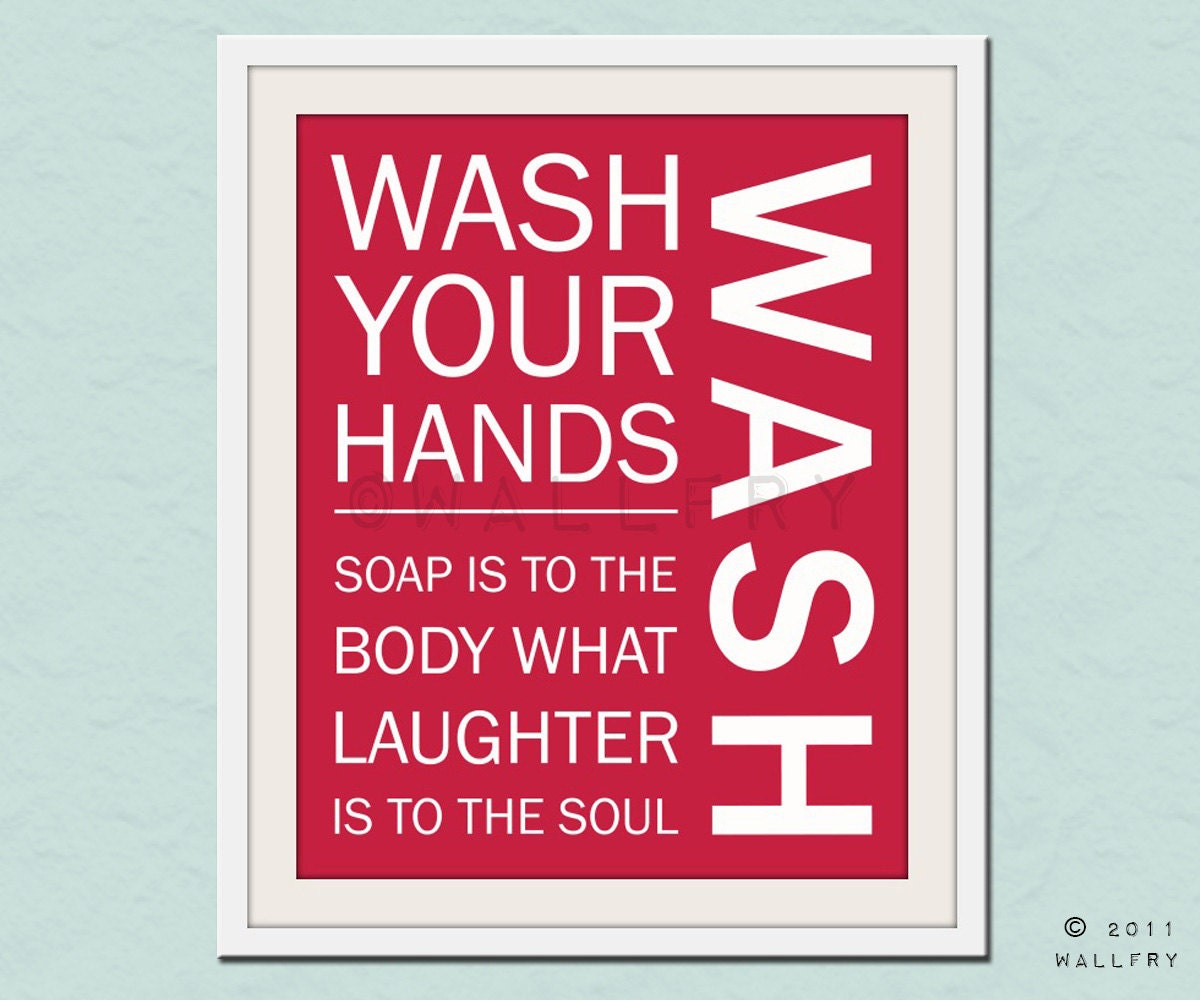 Bathroom art. Kids Bathroom rules. Bathroom prints bathroom art. Typography.  11x14 print by WallFry