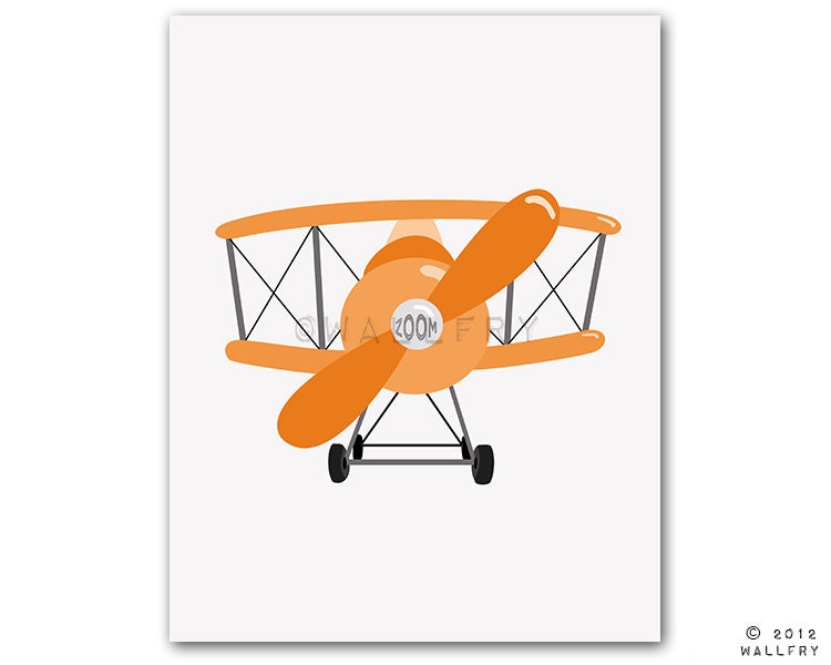 Transportation prints. Airplane print wall art for boys nursery decor. Kids wall art car, boat, airplane prints. 8x10 AIRPLANE print by Wal