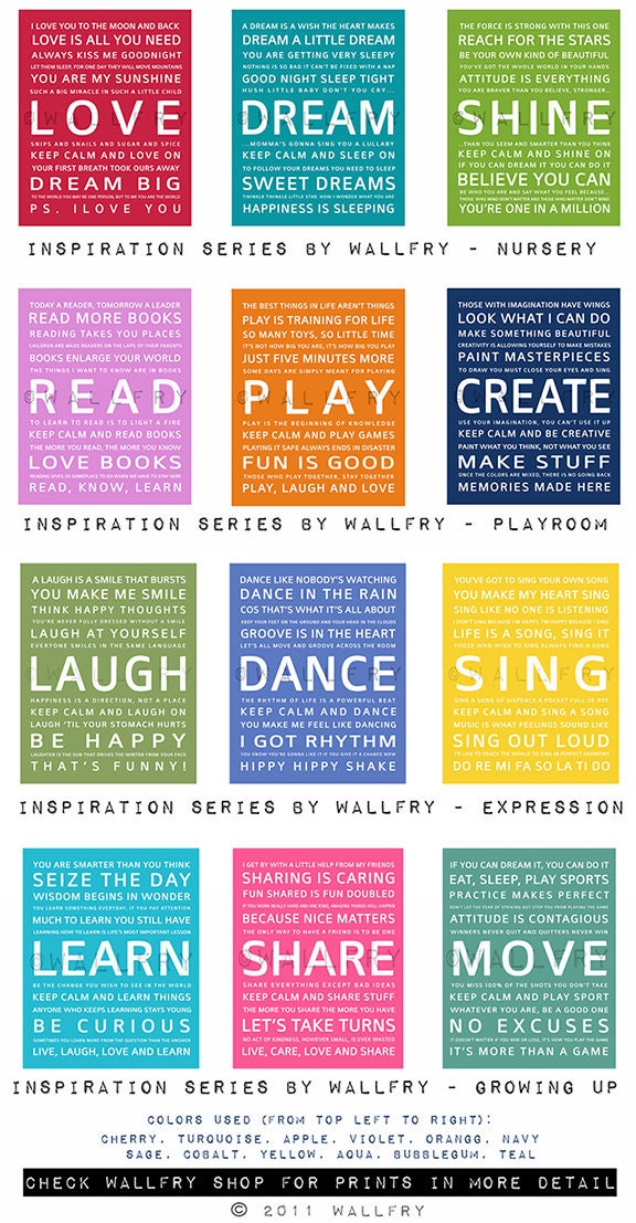 Nursery art print. Baby nursery decor. Art for children typography art for kids. Nursery wall quotes. Set of 2 - 11x14 Cliche print