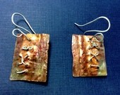 Causal Hammered and Annealed Copper and Sterling Silver Earrings
