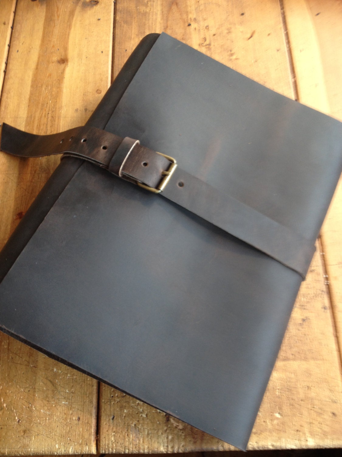 Hand crafted Leather  wedding book - guest book - wedding photo album scrapbook