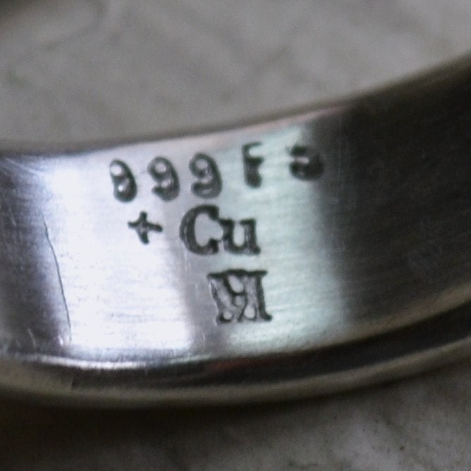 mens wedding band - rustic fine silver and copper - handmade hammered artisan designed wide band ring - manly ring - customized