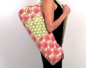 FREE SHIPPING- Pink Lotus Yoga Mat Bag with a Zipper Pocket