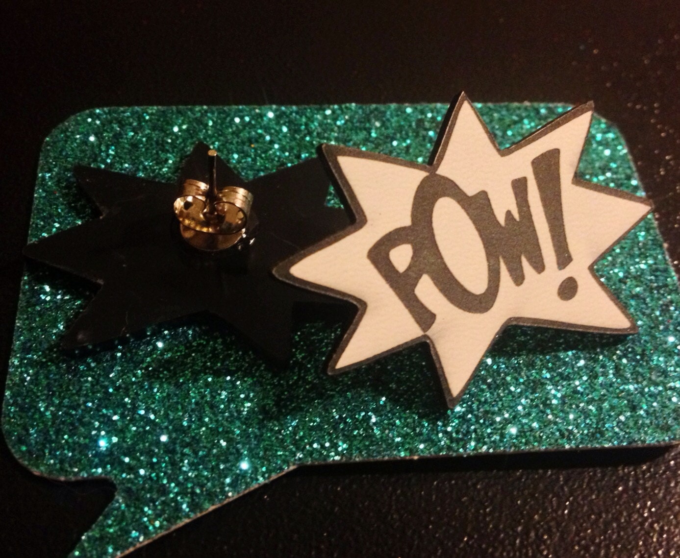 POW earrings // laser-cut acrylic 
