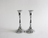 Vintage Silver Candlesticks, Pair