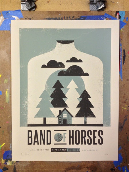 Band Of Horses - limited editon gigposter - Ann Arbor, MI