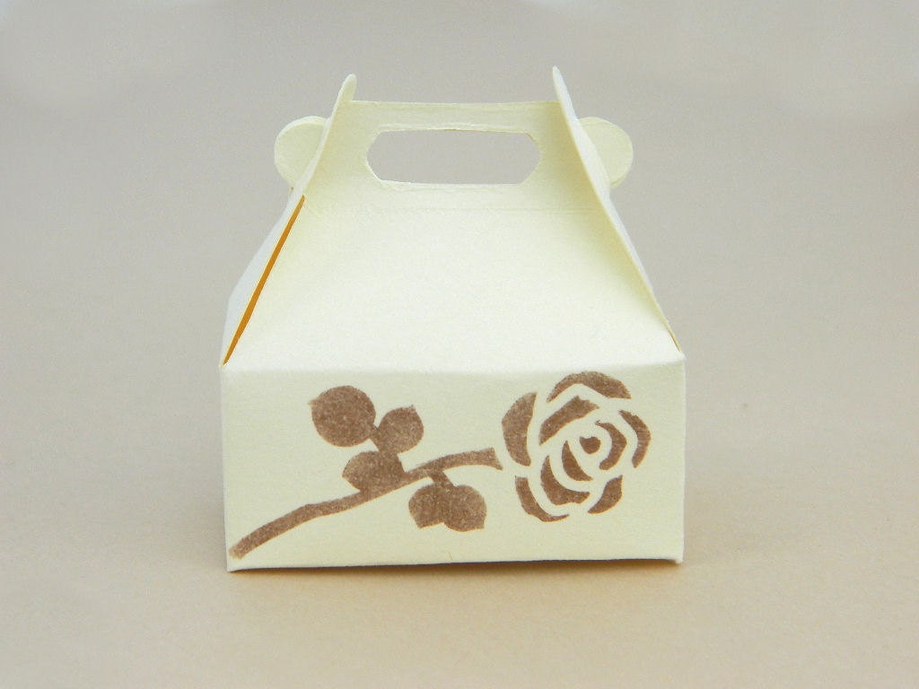 Jewelry Gift Wrap Box - Box for Rings - Flowers, Ivory, Wedding, Beige, Cream, Romantic, White, Favor, Texture, Mini Box, Cute