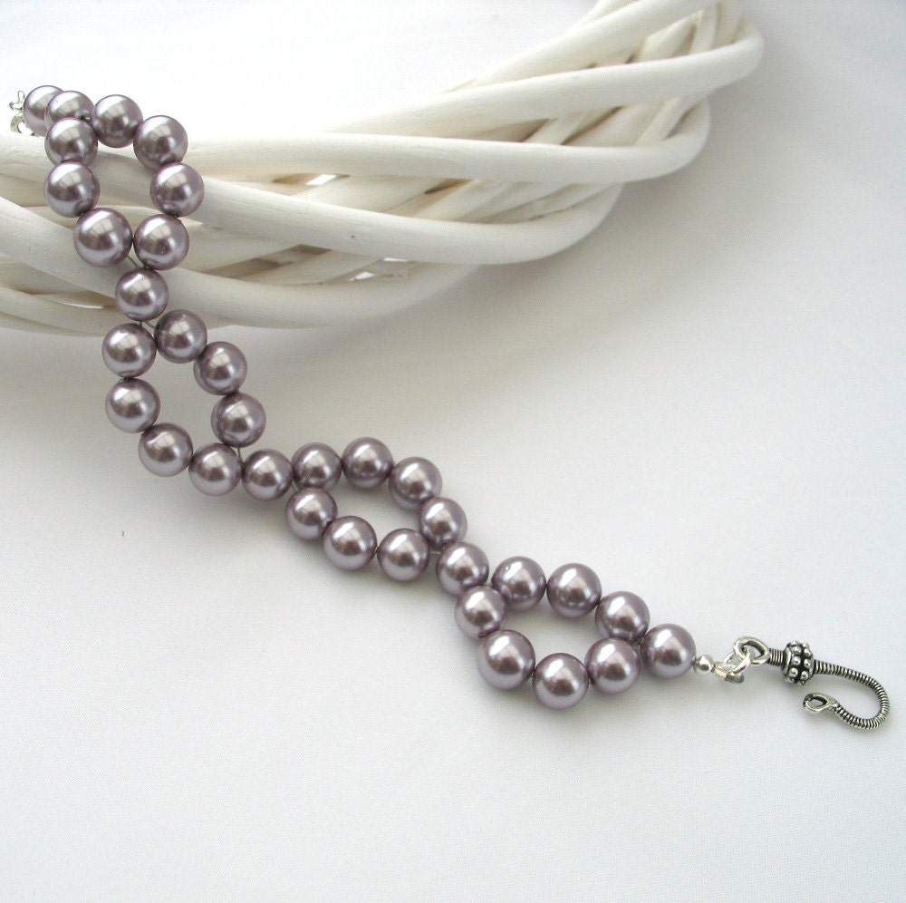 FREE EARRINGS today 15 MAY Lilac Blush Pearl Bracelet 2 strand Shell Pearl Bracelet, Gift for her, Wedding Jewelry Summer Colours