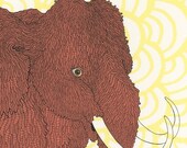 SUMMER FUN SALE Mammoth Screenprint - Pink and Yellow 18x24