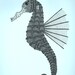 SUMMER FUN SALE Seahorse Screenprint - Blue
