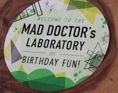 Mad Science Birthday Party Welcome Sign (6 Inch) from the Mad Science DIY Printable Collection by Spaceships and Laser Beams