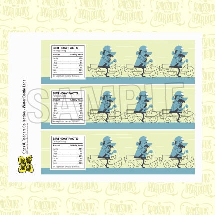 Police Birthday Water Bottle Labels from the DIY Printable Police Collection by Spaceships and Laser Beams