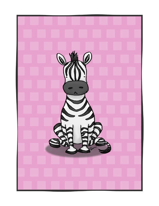 Zebra Boo Boo - 8 1/2 x 11 Nursery Print
