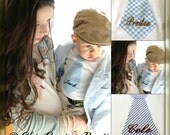 Baby Boy Blue Tie Onesie.  Any /Embroidered or Monogram on a Personalized Tie Onesie.  Sweet Spring, Summer Wedding, Beach Photo Prop.