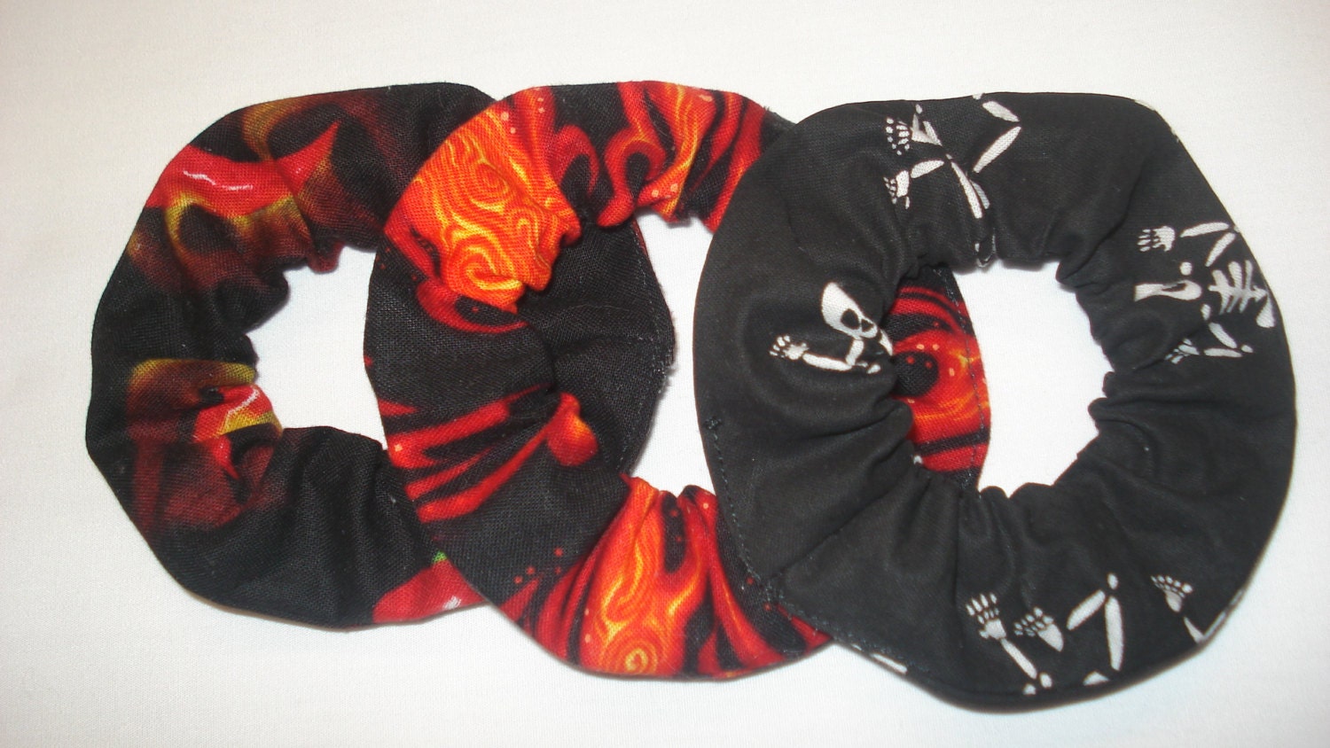 Burning Ring of Fire Hair Scrunchies, Set of Three