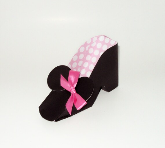 Paper Shoe Pink Minnie Mouse Paper Shoe Gift Box Favor Box