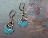 Handmade Bronze Earrings, Turquoise Earrings, Theatoo Earrings, Earrings, Dangle Earrings
