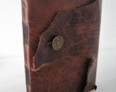 Large Leather Journal Sketchbook Reddish Brown Bison with blank pages