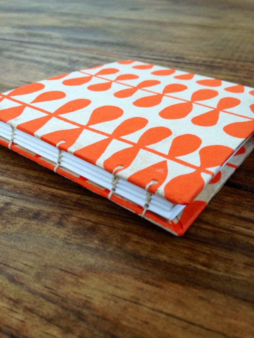 Small Handbound Journal - Orange and Cream Petal Strand