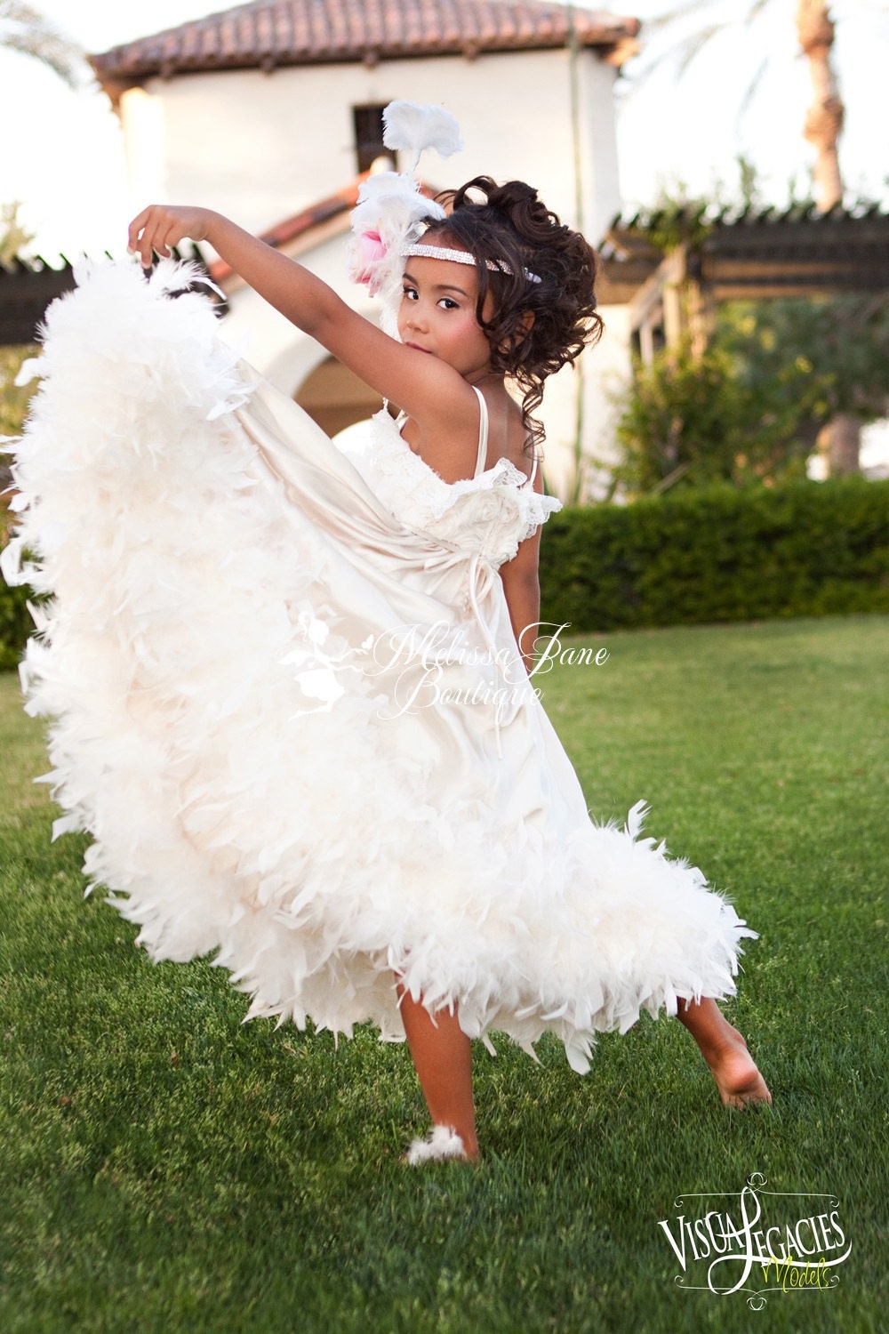 A Day To Dance Satin Rosette Flower Girl Dress