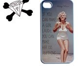 apple iPhone 4/4s/5, Ipod touch 4/5, Samsung Galaxy S3, plastic case OOAK Design - Marilyn Monroe Quote Laugh