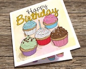 Birthday Cupcakes - Greeting Card
