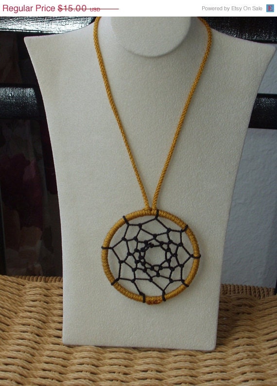 Spring into Spring Macrame Dream Catcher Necklace