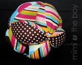 Large 7" Fabric Clutch Ball - "Electric Posh" - Free US Shipping