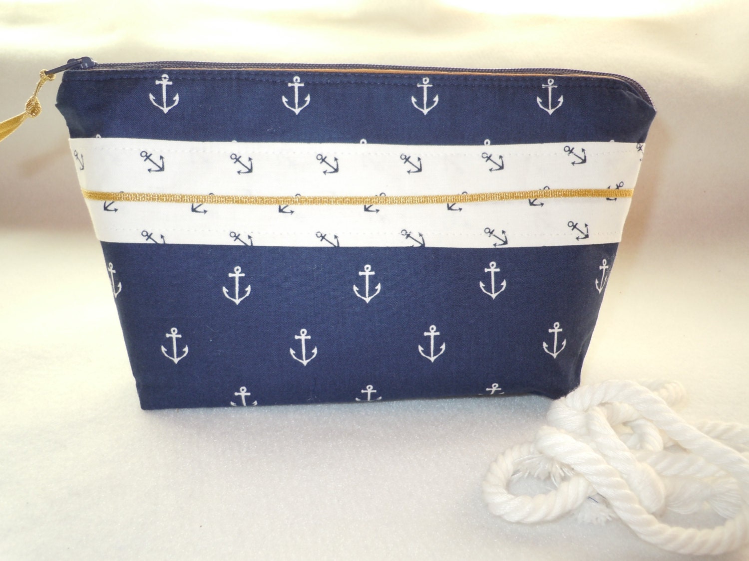 Nautical Anchors Cosmetic Bag