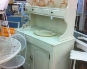 Beautiful Cottage Chic Distressed White China Cabinet
