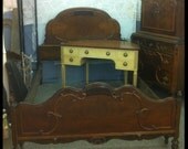 Beautiful Ornate 1929's Full Size Bed-Headboard, Footboard and Rails