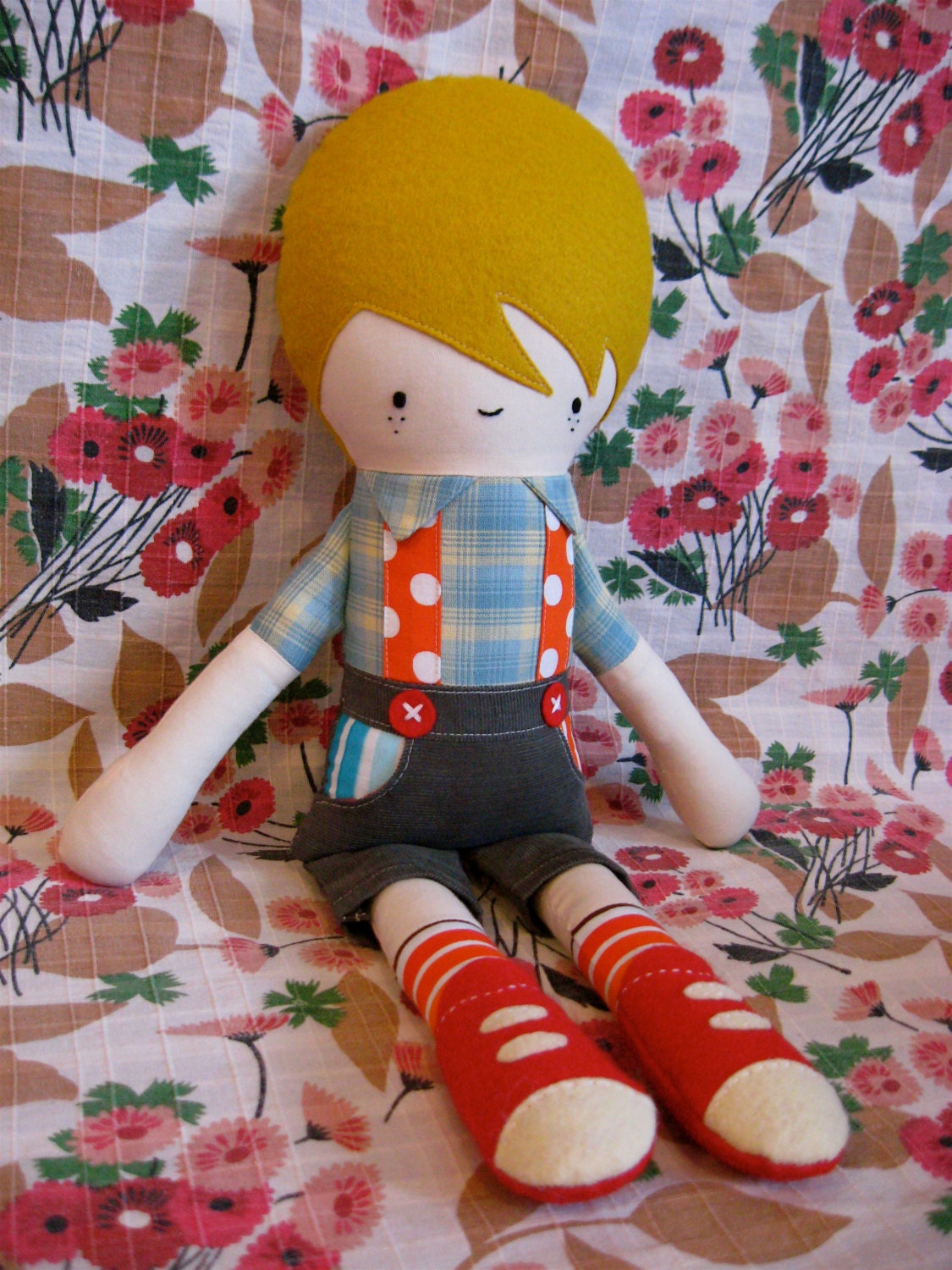 Mod Mikey Boy Fabric Doll