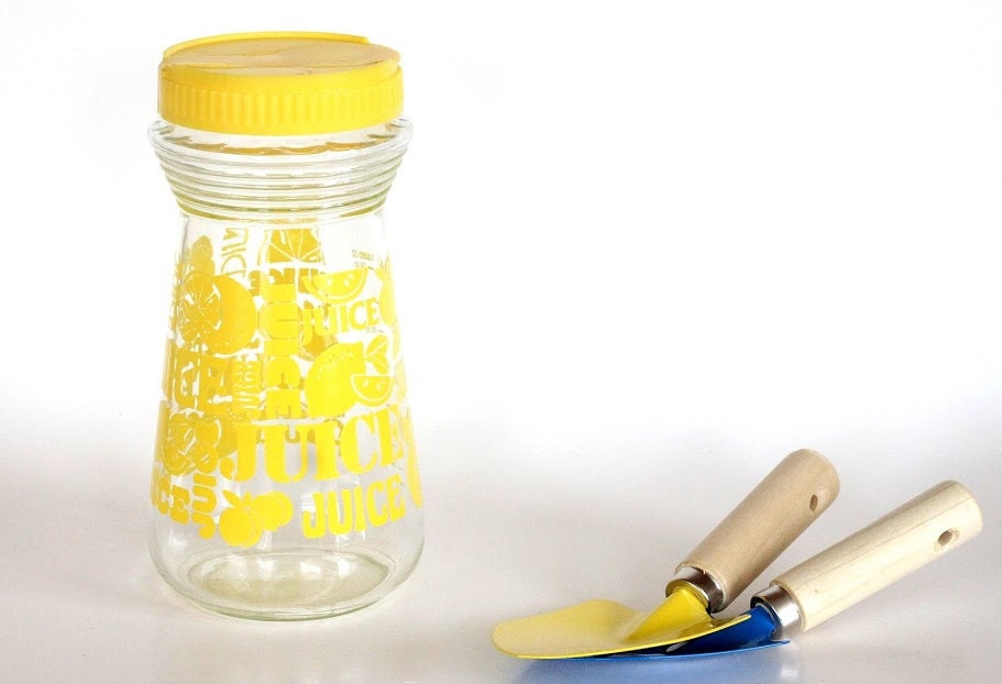 Retro "Juice" Lemonade Container, 1970s Groovy Juice Canister