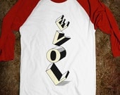 Love - Unisex Long Sleeve Baseball T-shirt / Tee by Oliver Lake