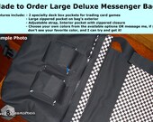 Choose Your Own Colors LARGE DELUXE Messenger Bag MtG or other Trading Card Game Deck and Accessory Storage with 2 Specialty Deck Pockets