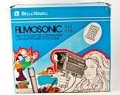 Vintage Movie Camera Super 8 in ORIGINAL BOX Bell & Howell Filmosonic XL 1235 Sound Microphone