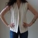 Vintage Handmade Creamy White Cable Knit Sleeveless Sweater Vest