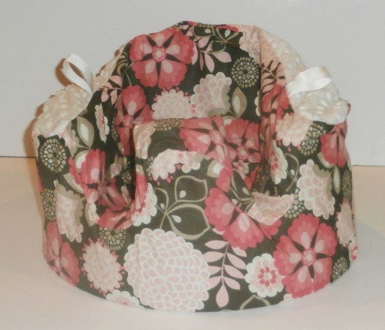 Gumbo Bumbo Seat Cover in Caris Floral Print with Cream Minky Accent - Ready to Ship