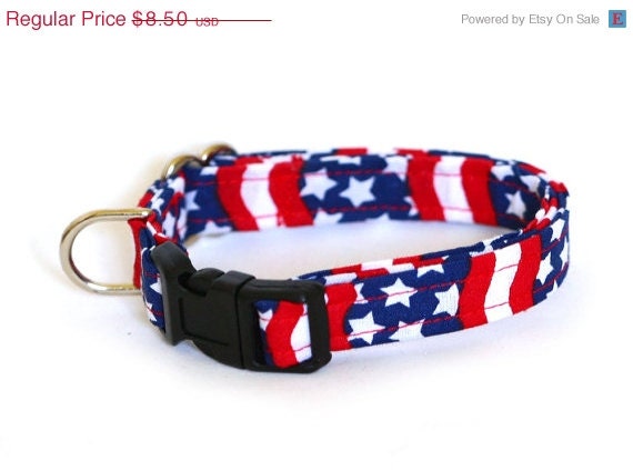 ON SALE Dog Collar - Stars and Stripes - Small Dog Collar
