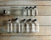 9 Vintage Glass Pharmacy Bottles