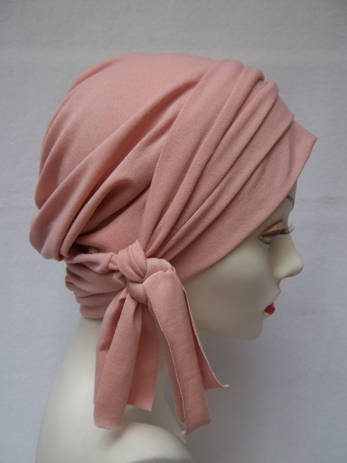 Slouch Hat Summer Pink Rayon Jersey Light Chemo Cap Scrub Cap Head Covering