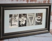Any Size Custom Name Frame - Letter Art Photography - Choose Your Frame, Matting, Photos - Wedding/Valentines/Mothers Day/Birthday