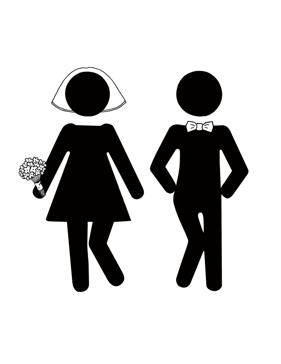 Wedding Wee Dance 5x7 Customizable Bathroom Sign/Print